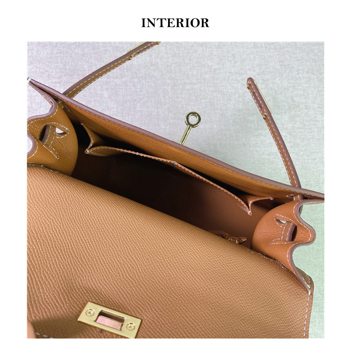Kelly Gold Brown Gold Hardware Bag-12