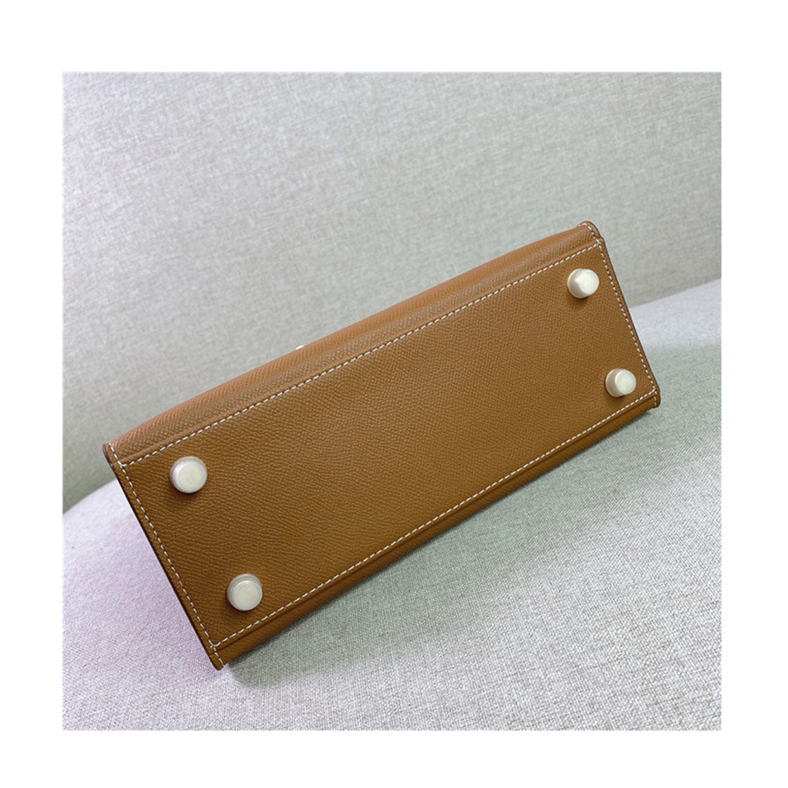 Kelly Gold Brown Gold Hardware Bag-13