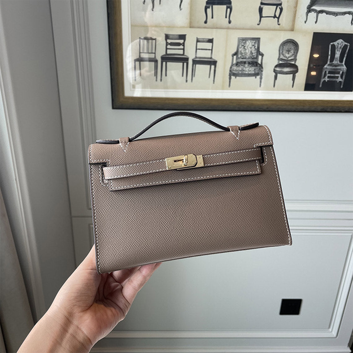 Taupe Kelly Bag