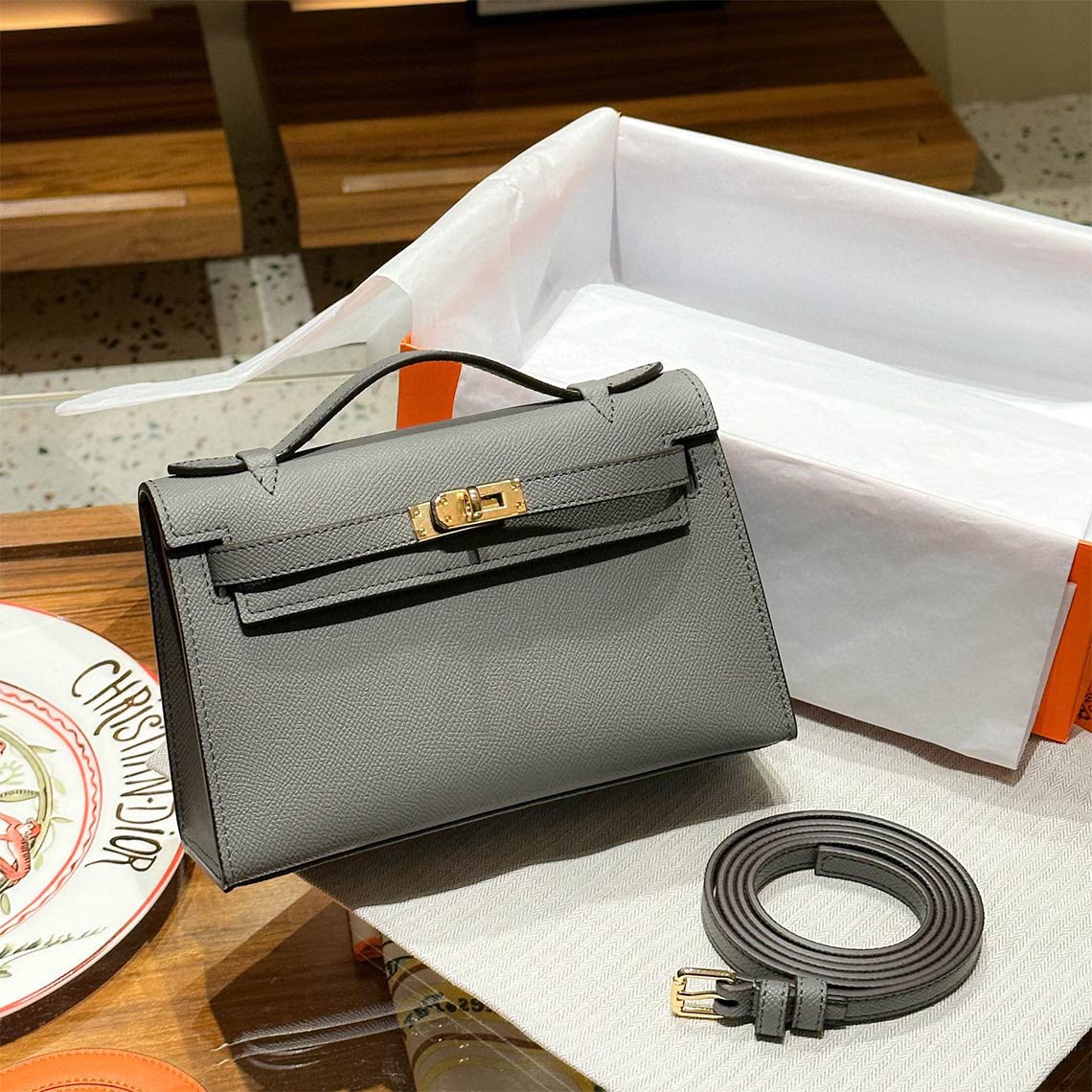 Grey Kelly Bag