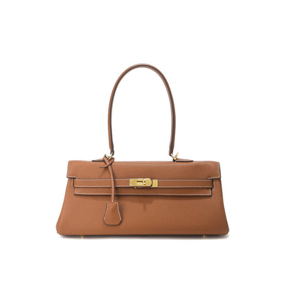 Top Grain Leather Shoulder Bag 35cm