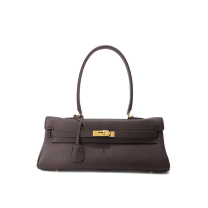 Top Grain Leather Shoulder Bag 35cm
