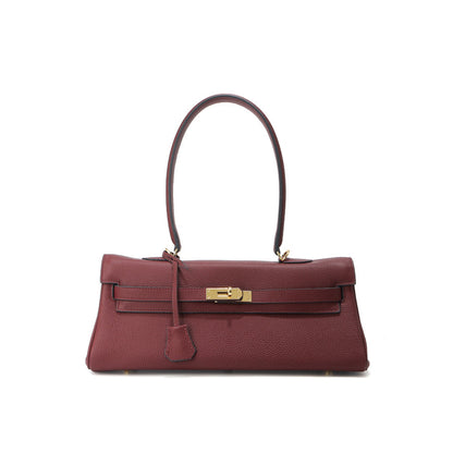 Top Grain Leather Shoulder Bag 35cm
