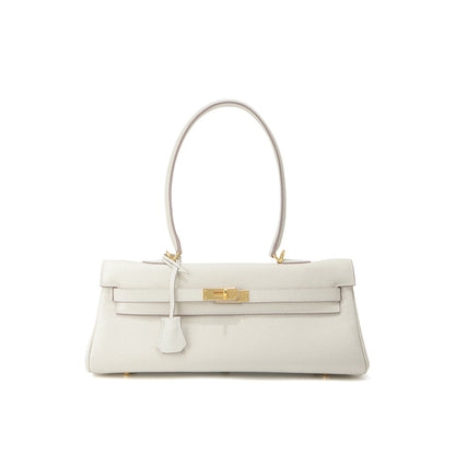 Top Grain Leather Shoulder Bag 35cm