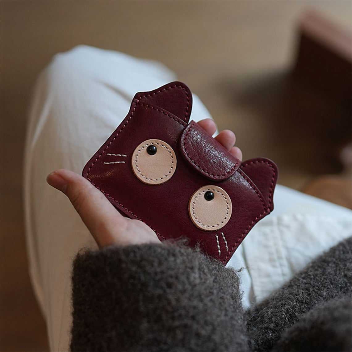 Red Leather Small Wallet Change Purse for Women | Birthday Gift Ideas