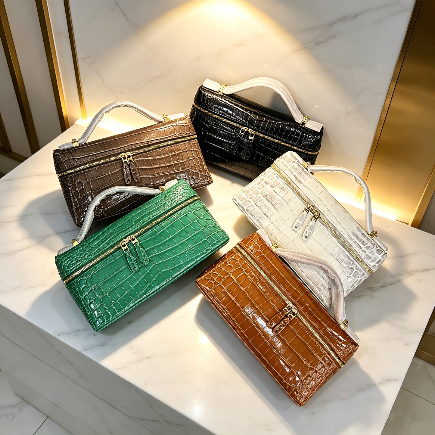 Inspired LP23 Extra Handbag | Crocodile Embossed Top Grain Leather
