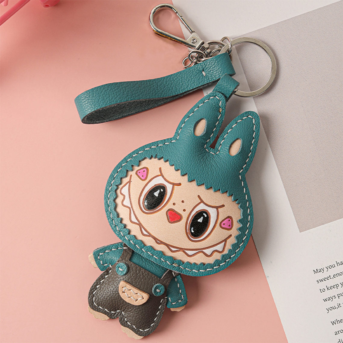 HANDSEWGIFT Leather Monster Doll Keychain DIY Kits
