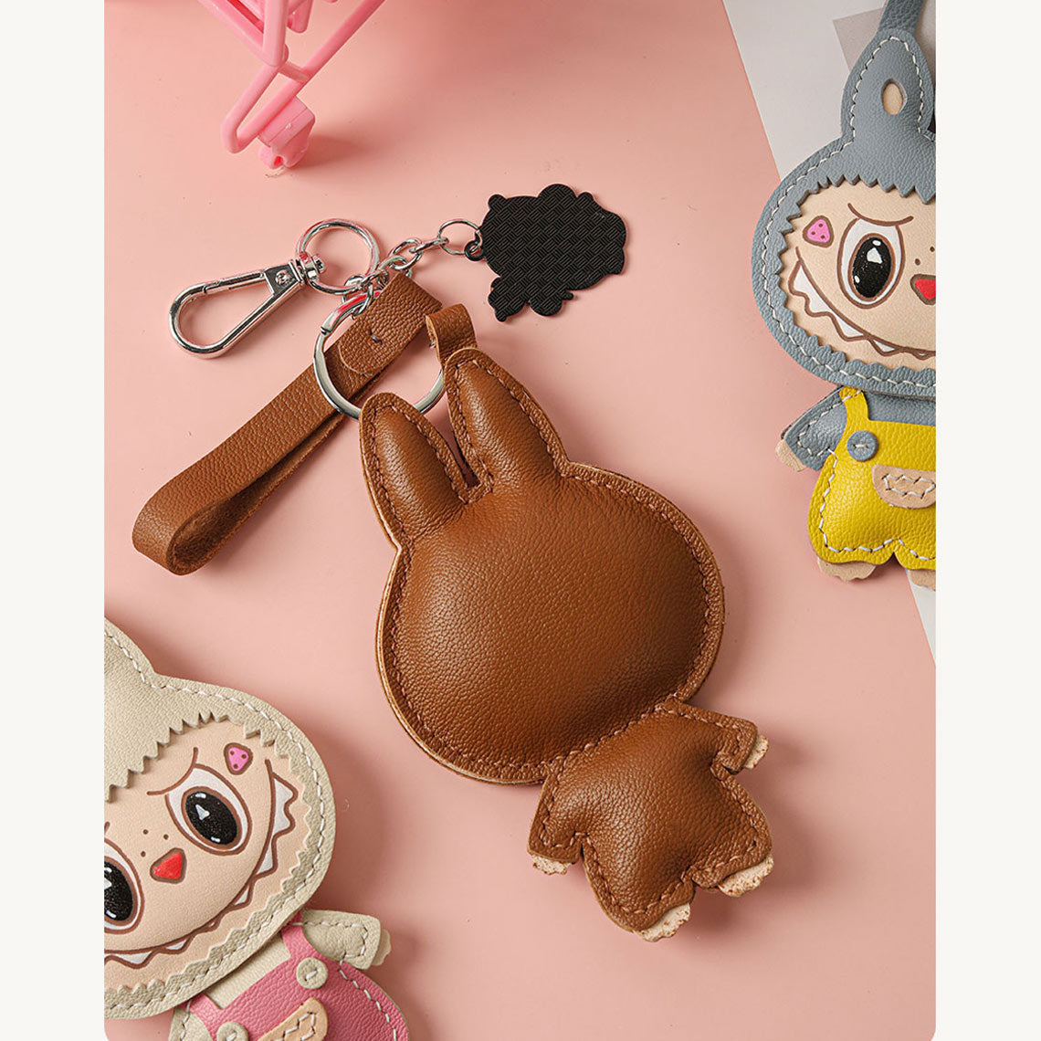 Lafufu Popular Purse Charm Art Monster Doll | Handmade Leather Keychain