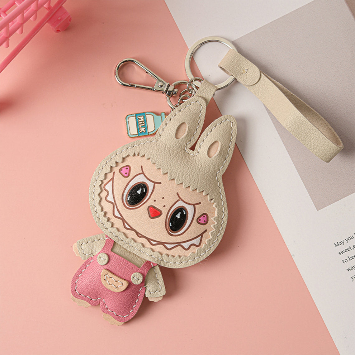 HANDSEWGIFT Leather Monster Doll Keychain DIY Kits