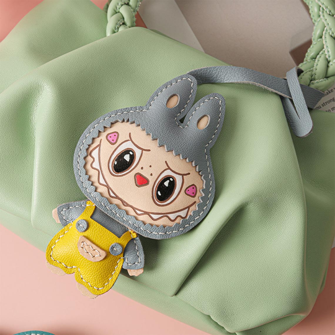 HANDSEWGIFT Leather Monster Doll Keychain DIY Kits