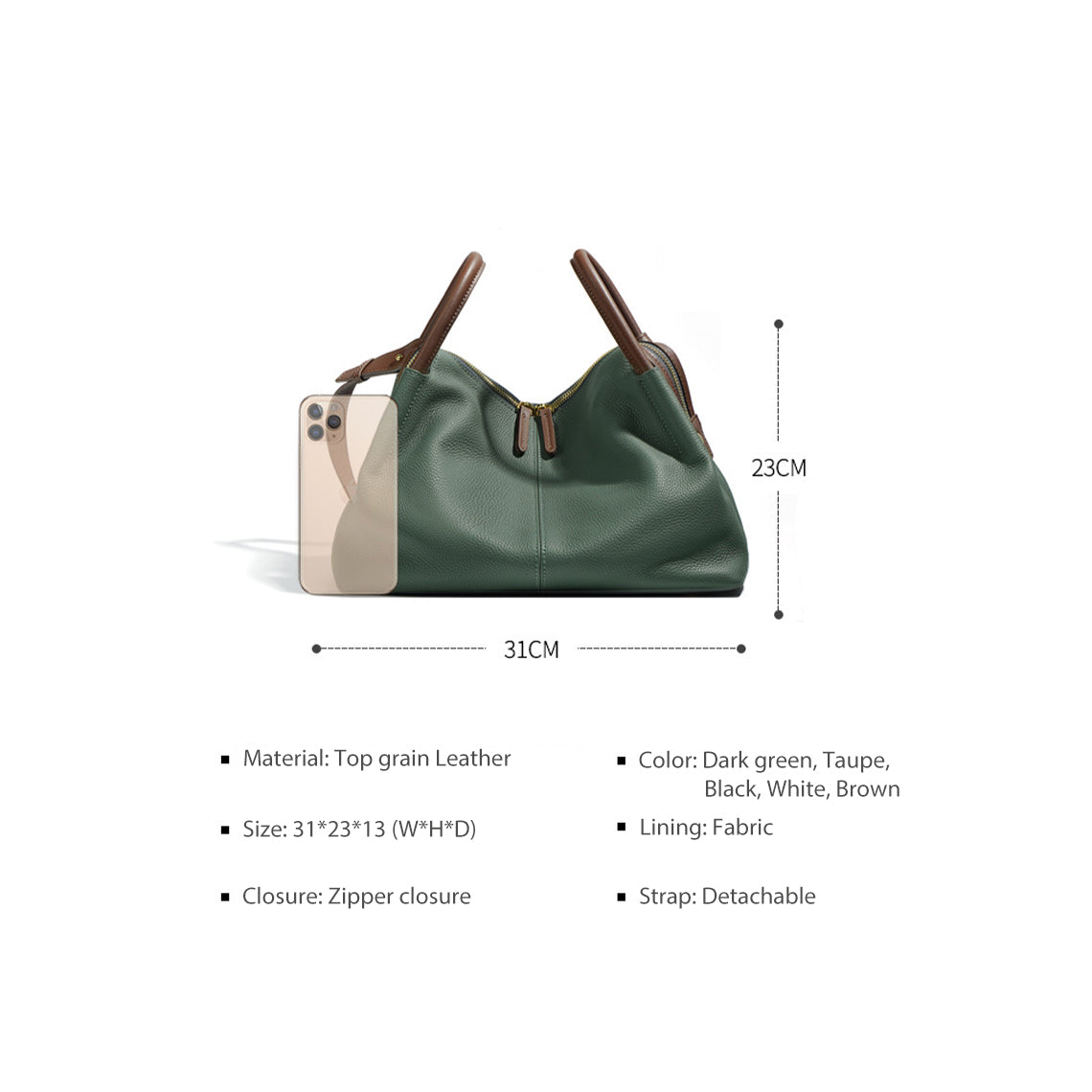 Top Grain Leather Handbags for Women Shoulder Bag