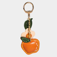 Load image into Gallery viewer, Vegetable Tanned Leather Apple Keychain
