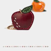 Load image into Gallery viewer, Vegetable Tanned Leather Apple Keychain
