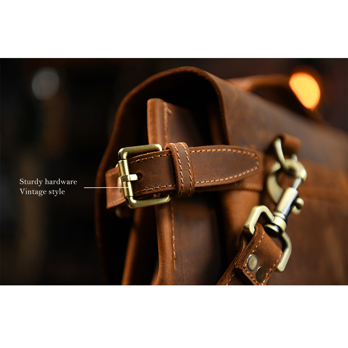 Crazy Horse Leather Men's Laptop Satchel