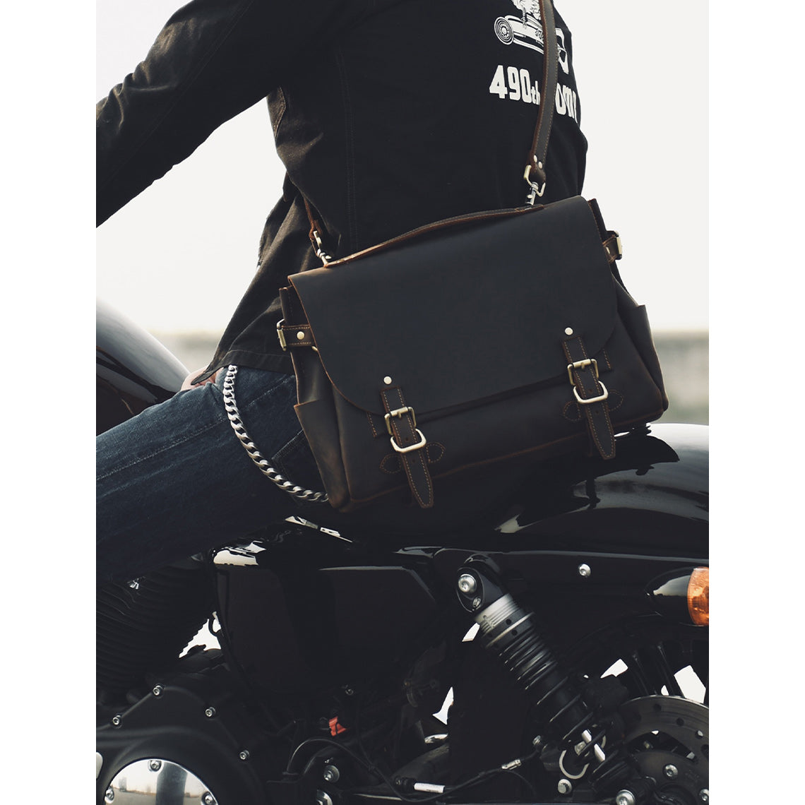 Heritage Men's Messenger Bag Motorcycle Bike Bag