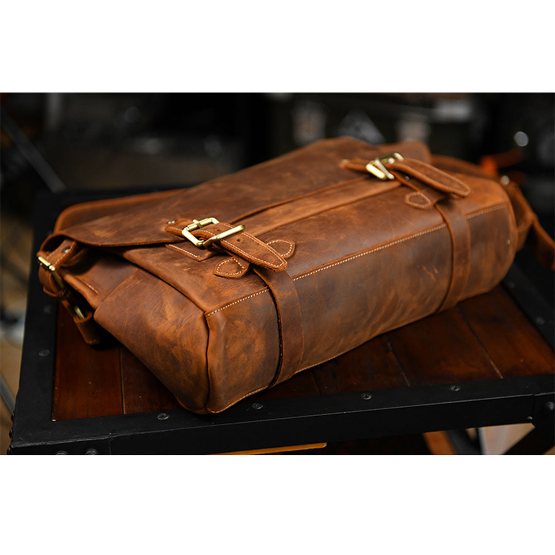 Crazy Horse Leather Men's Laptop Satchel