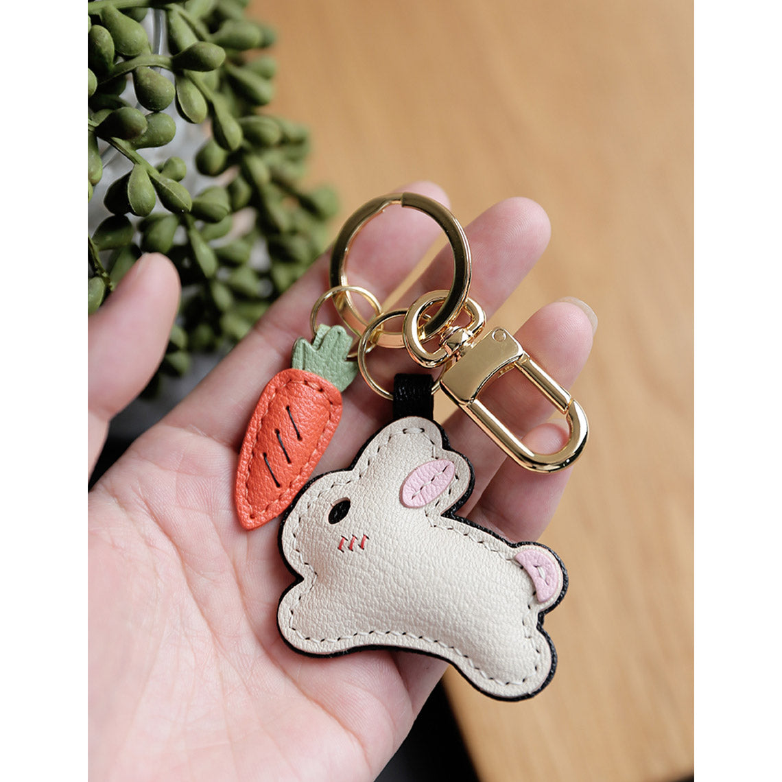 Cute Bunny Leather Keychain | DIY Handmade Leather Keychains - POPSEWING®