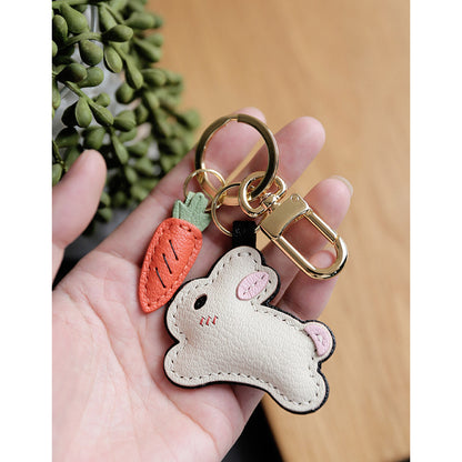 Cute Bunny Leather Keychain | DIY Handmade Leather Keychains - POPSEWING®