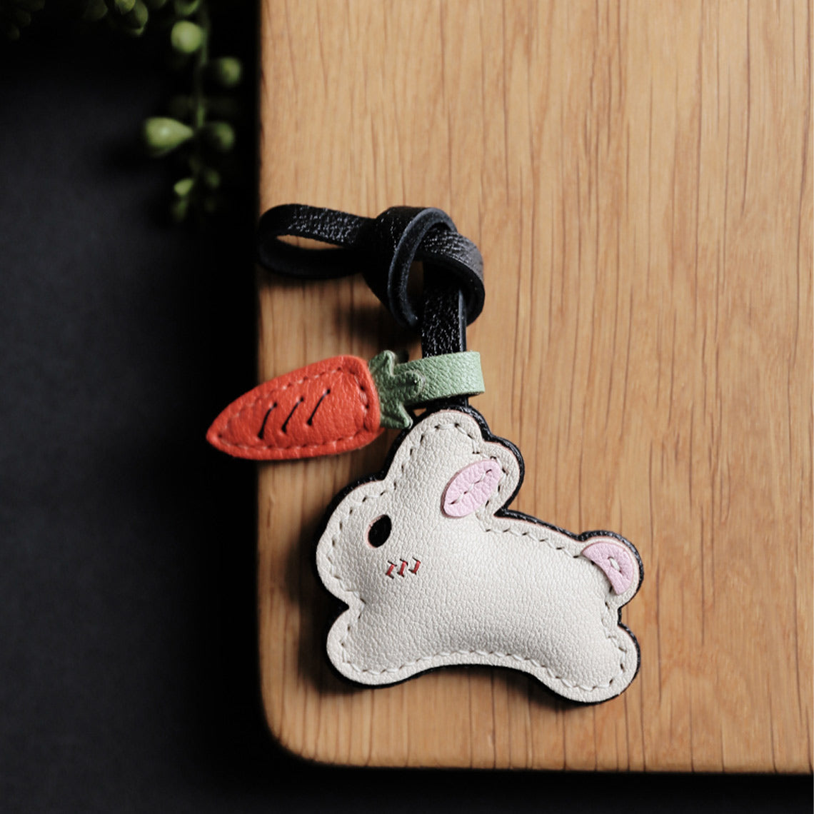 Lovely Bunny Design Leather Purse Charm | POPSEWING® Semi-finished Kits