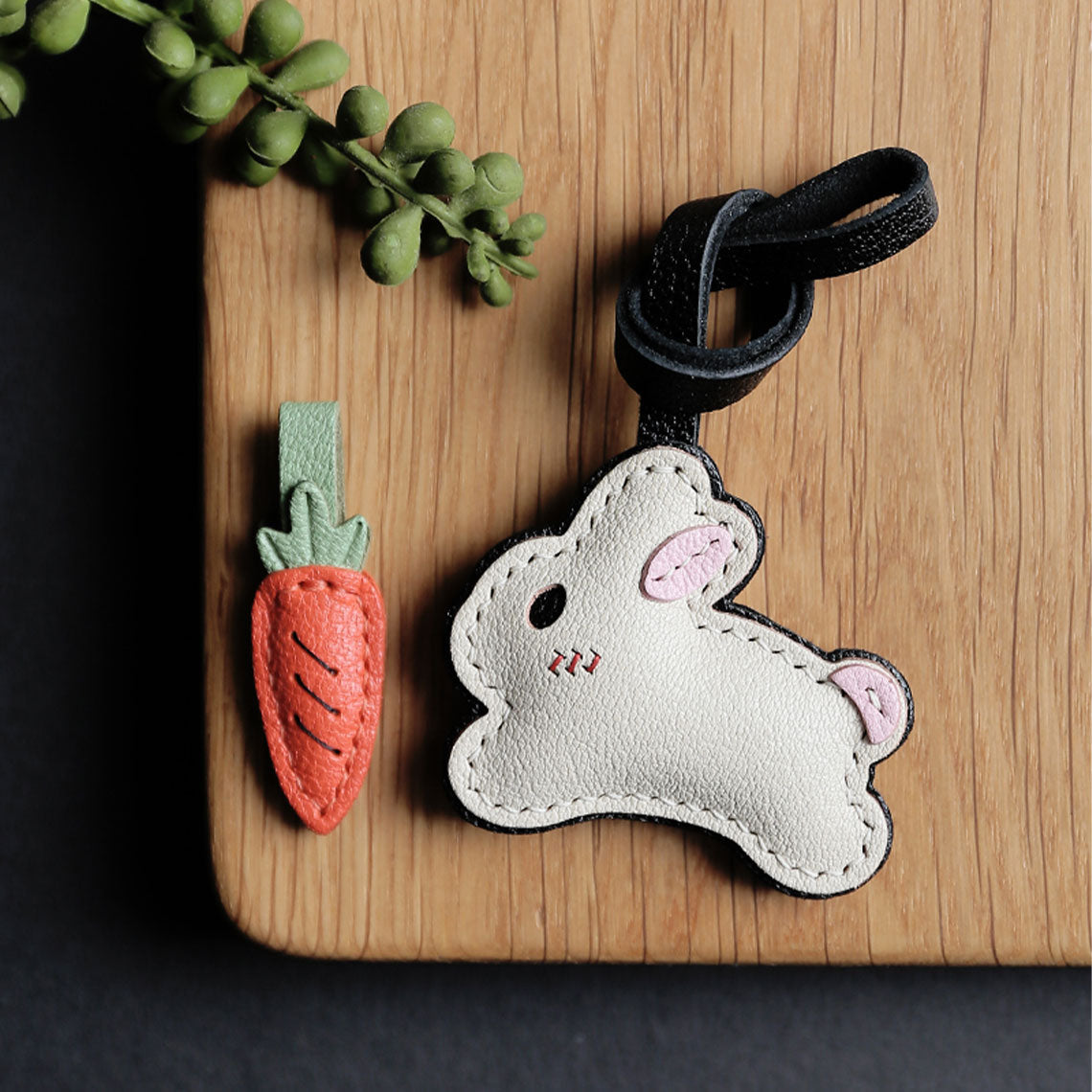 Cute Rabbit Carrot Design Leather Charm | Make Your Own Leather Accessories - POPSEWING®