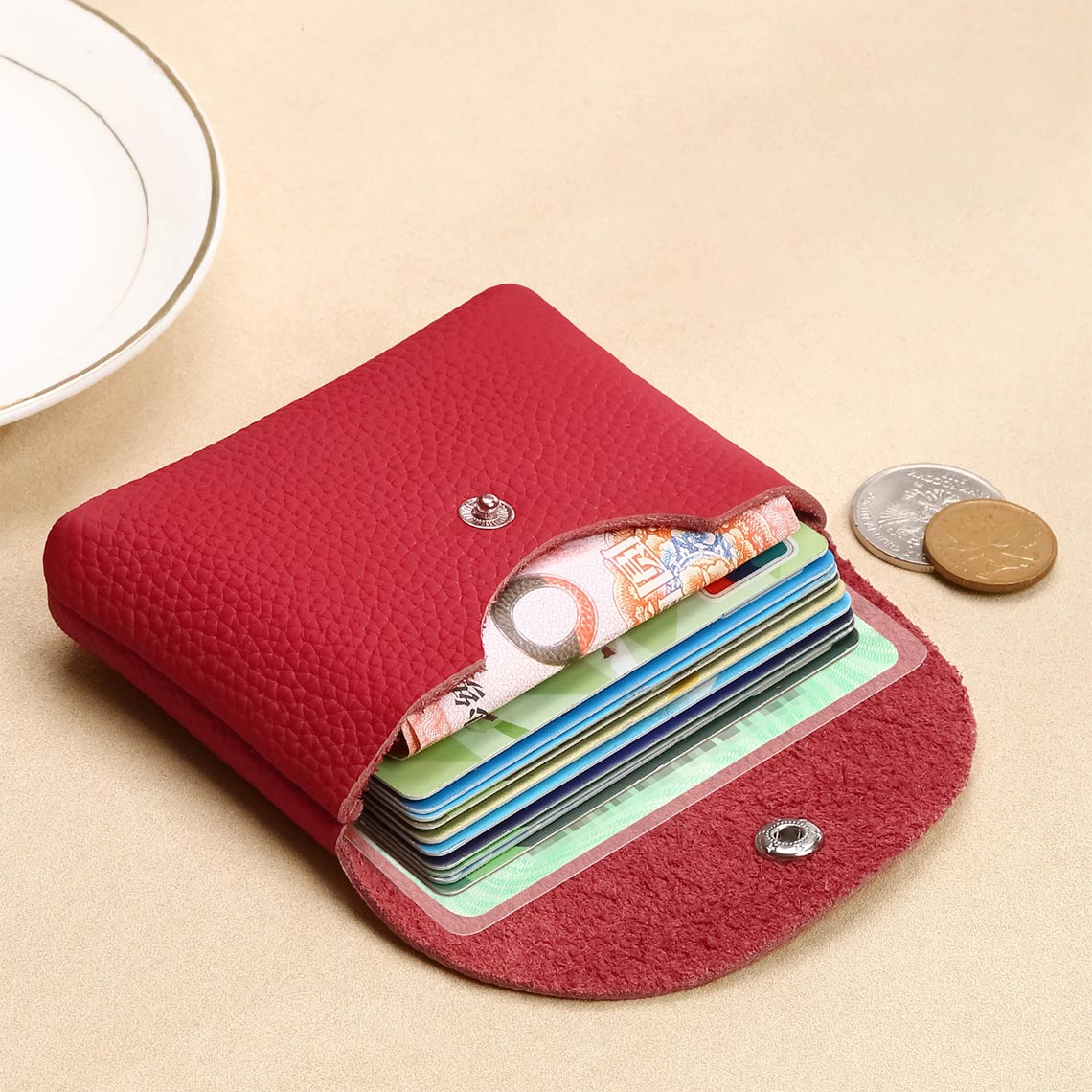 Top Grain Leather Simple Coin Wallet