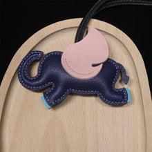 Load image into Gallery viewer, Blue Leather Elephant Purse Charm | Small Leather Sewing Project for Beginners - POPSEWING®
