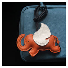 Load image into Gallery viewer, Orange Leather Elephant Bag Charm | Handmade Bag Accessory - POPSEWING®
