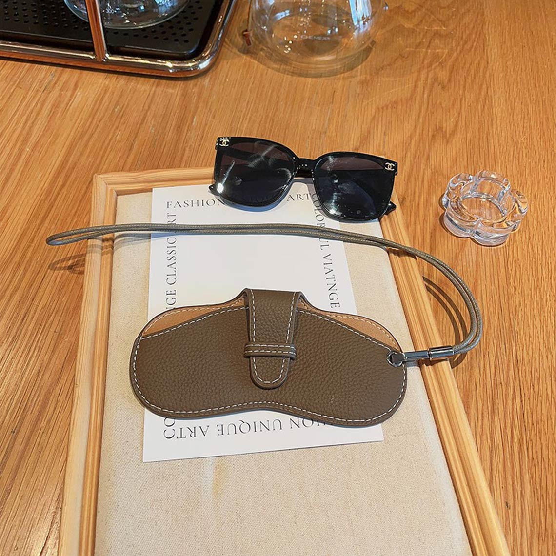 Top Grain Leather Simple Eyeglasses Holder