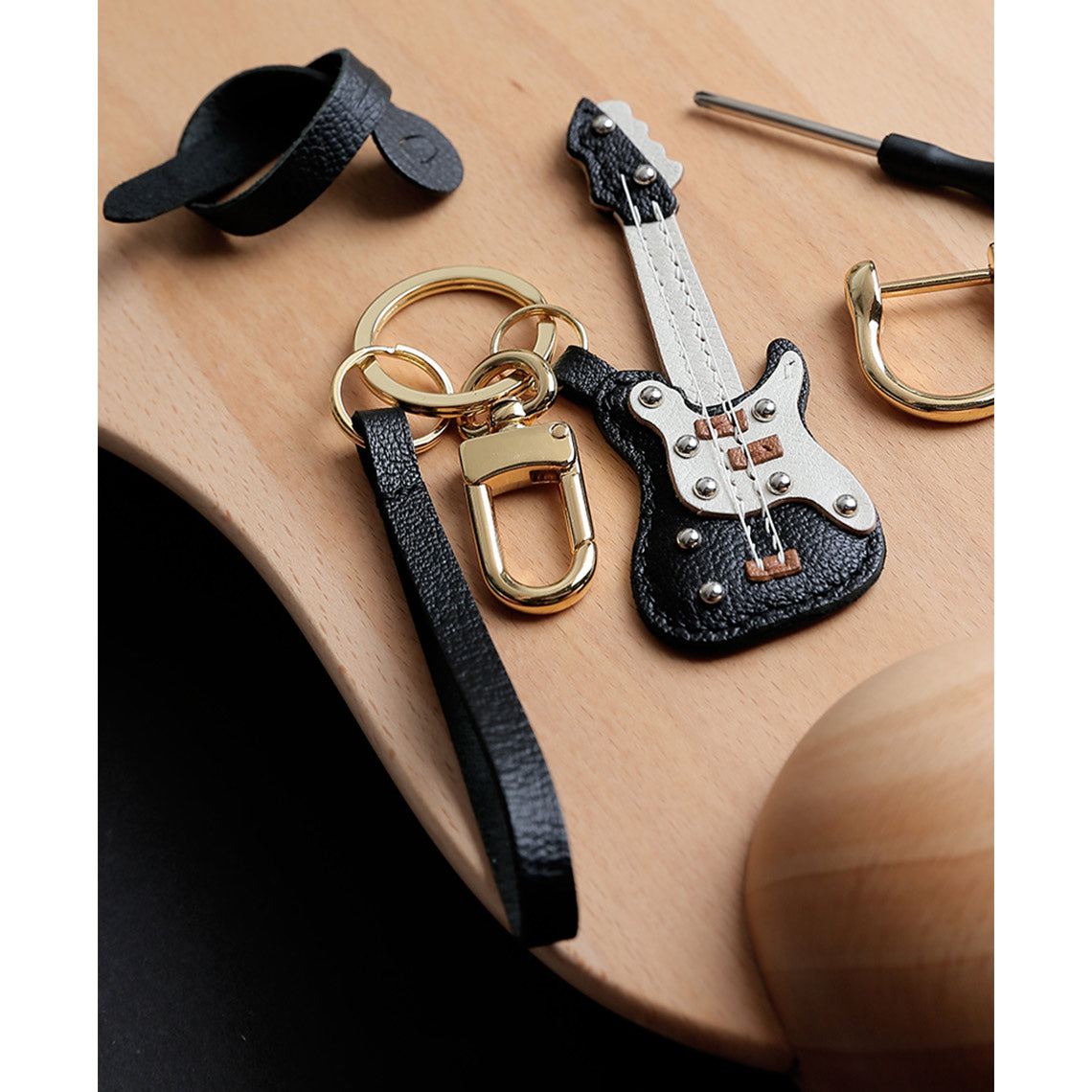 Guitar Keychain DIY Patterns | DIY Your Own Leather Keychain