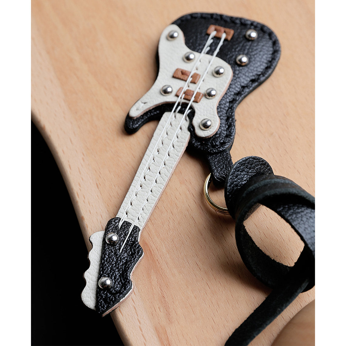 Cute Guitar Design Leather Purse Charm | Handmade Gifts