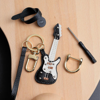 DIY Guitar Keychain | POPSEWING® Small Leather Sewing Projects