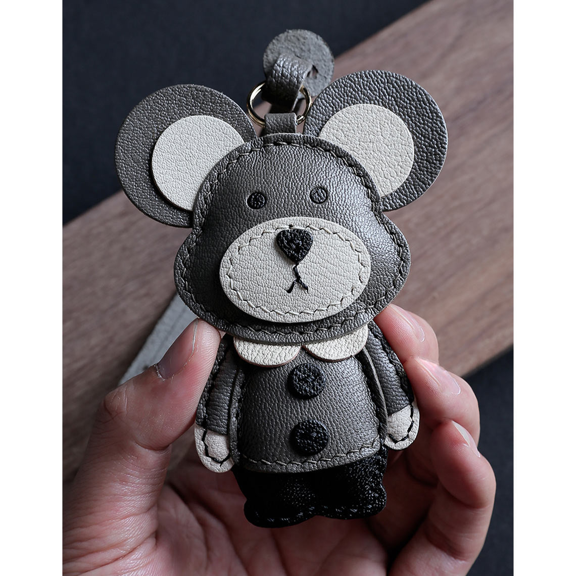 Gentleman Hamster Leather Keychain | Small Leather Crafts Project - POPSEWING® 
