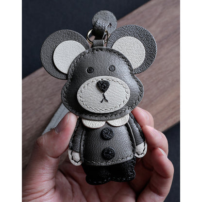 Gentleman Hamster Leather Keychain | Small Leather Crafts Project - POPSEWING® 