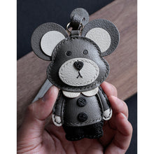 Load image into Gallery viewer, Gentleman Hamster Leather Keychain | Small Leather Crafts Project - POPSEWING® 
