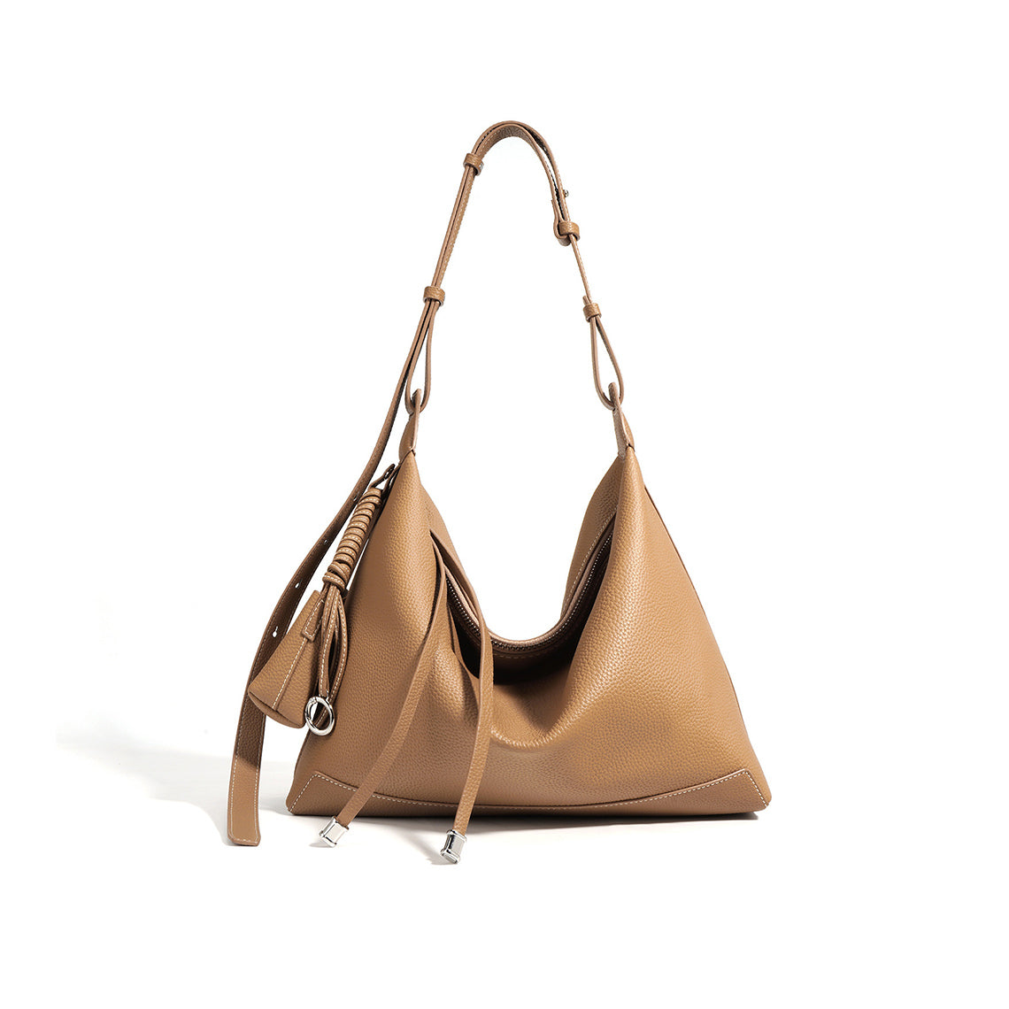 Top Grain Leather Simple Hobo Bag