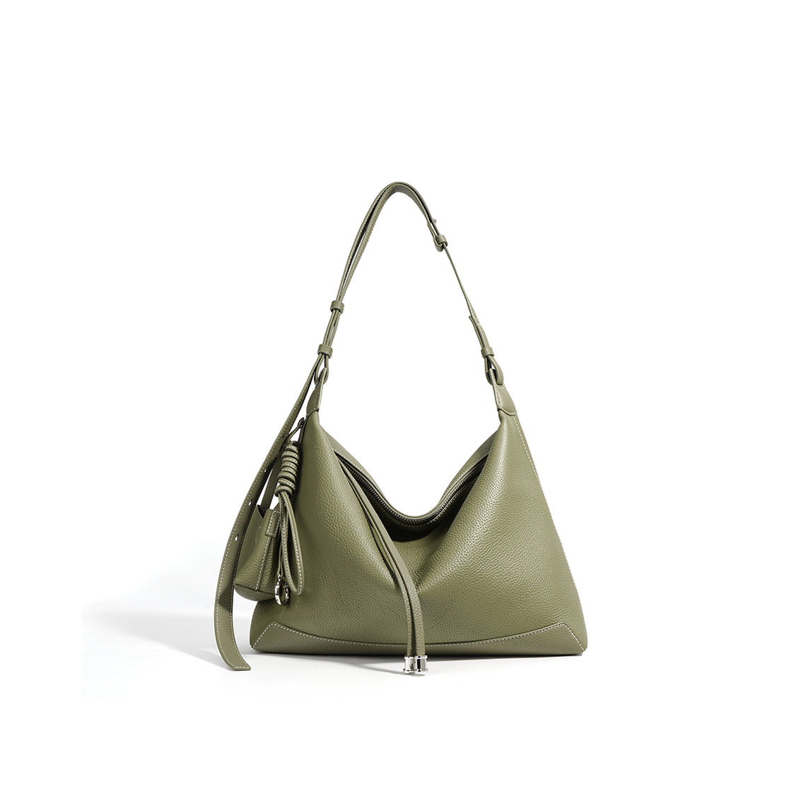 Top Grain Leather Simple Hobo Bag