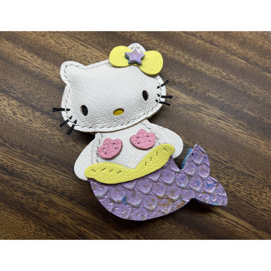 Cute Mermaid Hello Kitty Leather Keychain Kit | Make Your Own Leather Keychain - POPSEWING®