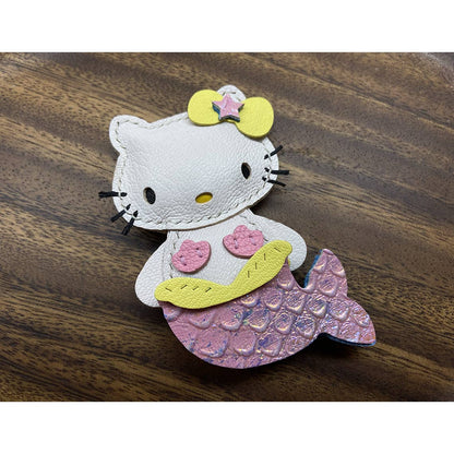 Lovely Hello Kitty Mermaid Leather Keychain | Thoughtful Handmade Gifts