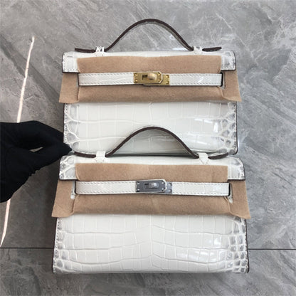 Crocodile Embossed Leather Inspired Croc Kelli Clutch Bag