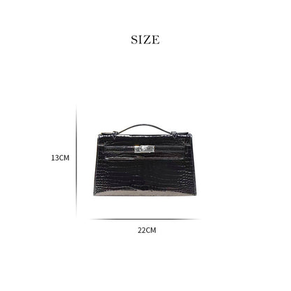 Crocodile Embossed Leather Inspired Croc Kelli Clutch Bag