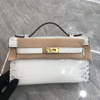 Crocodile Embossed Leather Inspired Croc Kelli Clutch Bag