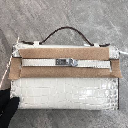 Crocodile Embossed Leather Inspired Croc Kelli Clutch Bag