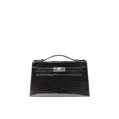 Crocodile Embossed Leather Inspired Croc Kelli Clutch Bag