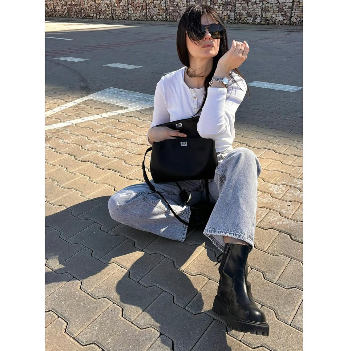 Top Grian Leather Rodeo Women Shoulder Bag