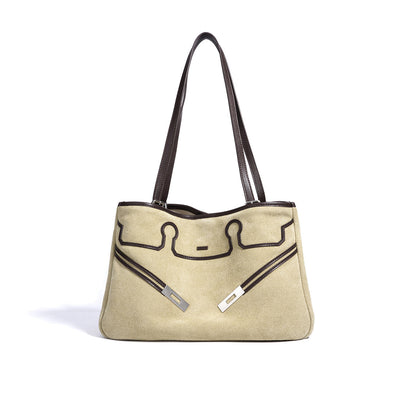 Suede Leather Heritage Tote Bag