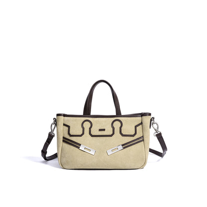 Suede Leather Heritage Tote Bag