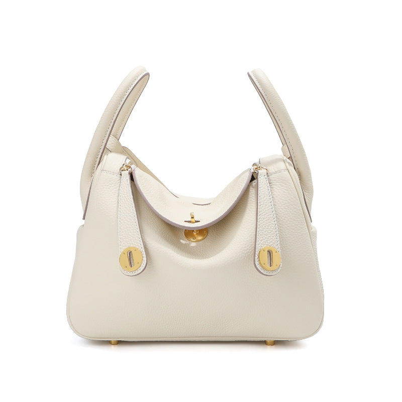 Leather Handbag | Inspired Leather Lindy Handbag in Off-white - POPSEWING™