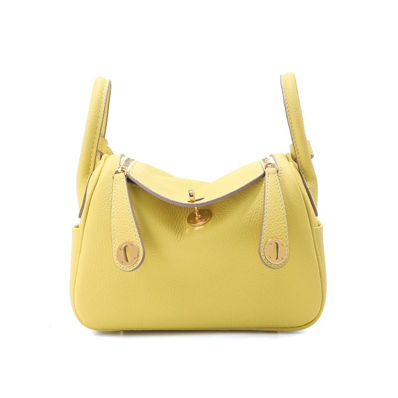 Leather Handbag | Inspired Leather Lindy Handbag in Yellow - POPSEWING™