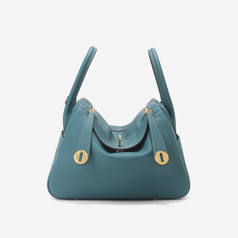 Leather Handbag | Inspired Leather Lindy Handbag in Blue Jean- POPSEWING™