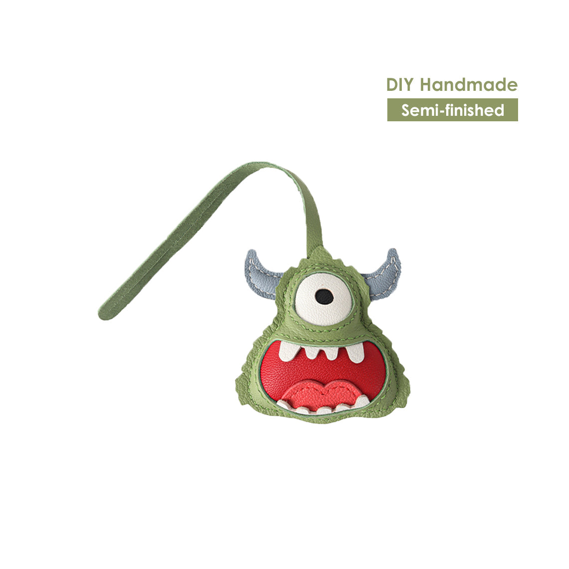 Little Monster Leather Keychain Charm | DIY Handmade Charms Unique Gifts - POPSEWING®